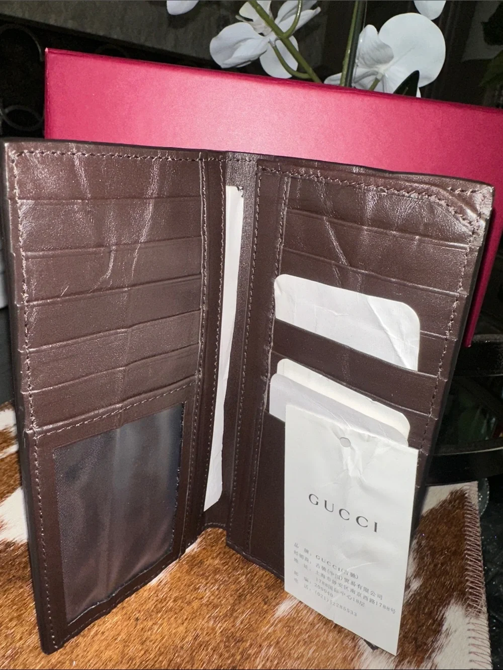 GUCCI GG Long Bifold Wallet Calfskin Leather Brown - Picture 5 of 9